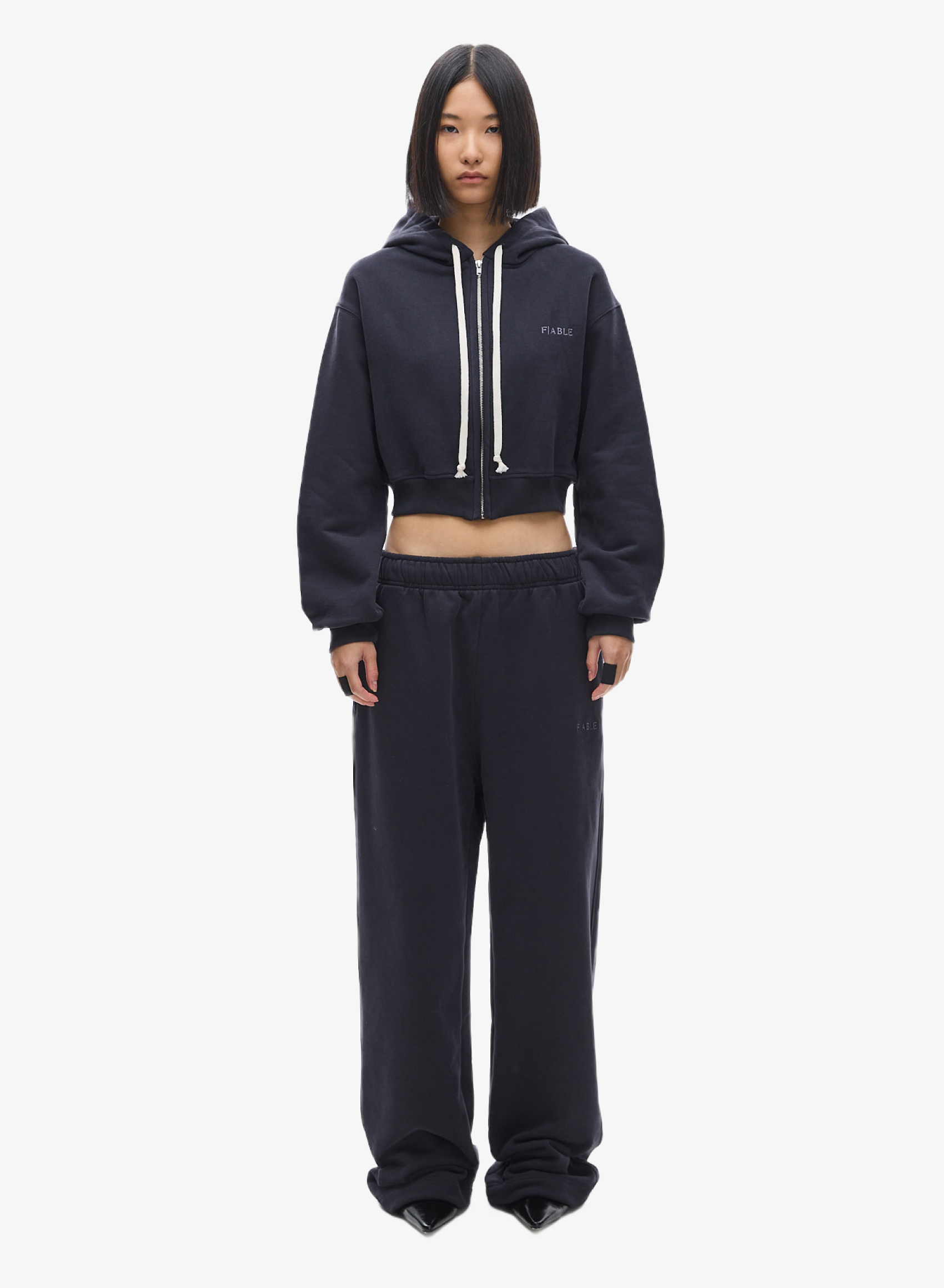 Худи zip crop Uniform Heavy Blue FABLE