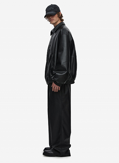 Бомбер кожаный FABLE FW2425 (Black)