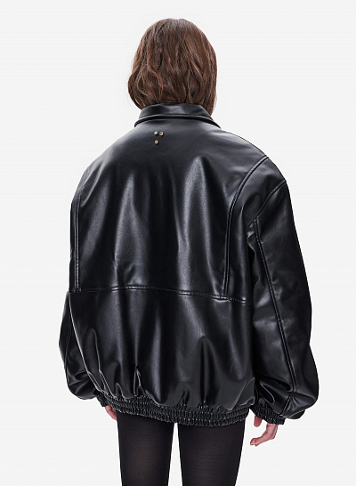 Бомбер кожаный FABLE FW2425 (Black)