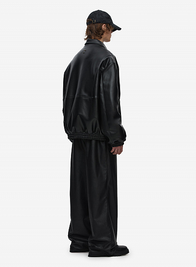 Бомбер кожаный FABLE FW2425 (Black)