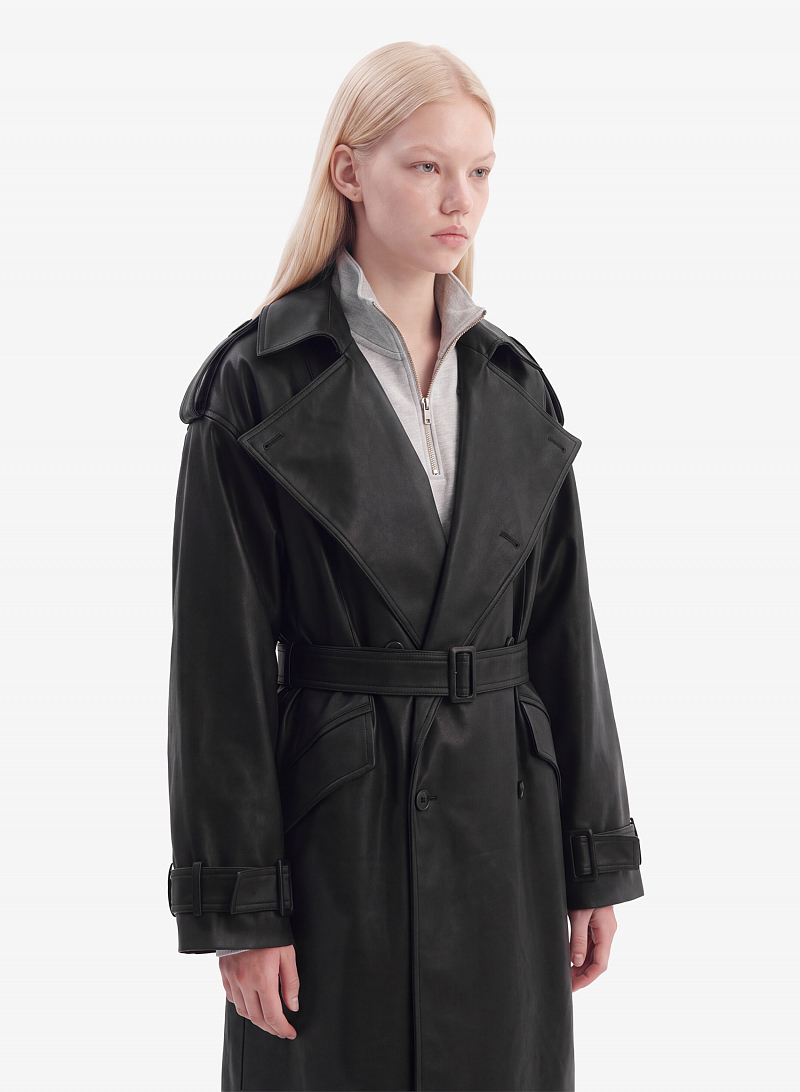 Тренч FABLE LEATHER (Black)