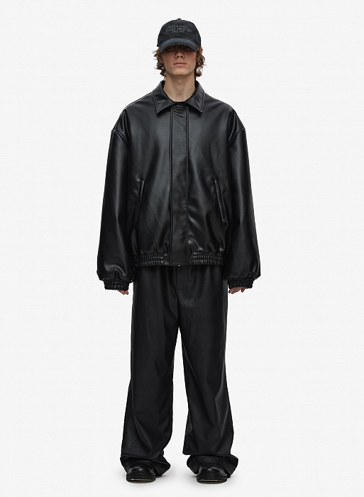 Бомбер кожаный FABLE FW2425 (Black)