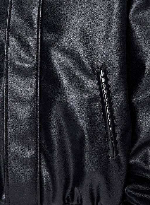 Бомбер кожаный FABLE FW2425 (Black)