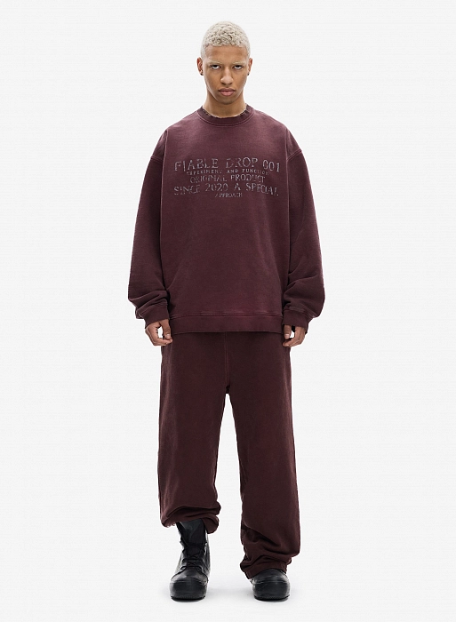 Свитшот FABLE FW2425 (Washed Burgundy)