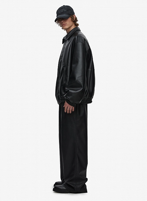 Бомбер кожаный FABLE FW2425 (Black)
