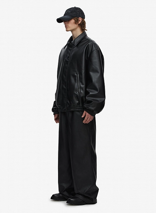Бомбер кожаный FABLE FW2425 (Black)