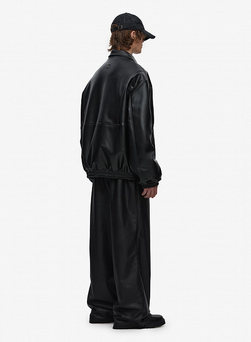 Бомбер кожаный FABLE FW2425 (Black)