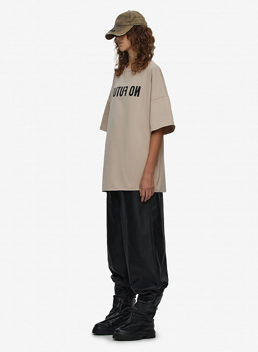 Футболка с принтом "ON FUTURE" FABLE FW2425 (Beige)