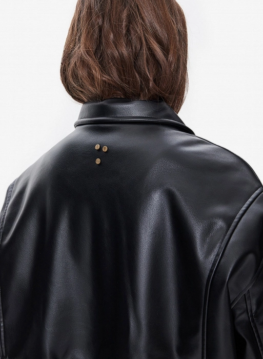 Бомбер кожаный FABLE FW2425 (Black)
